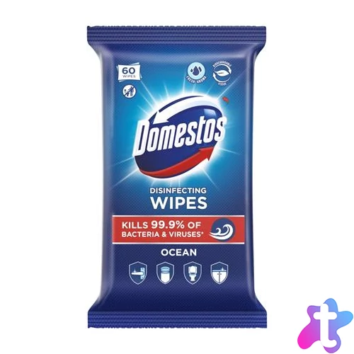 Nedves törlőkendő, 60 db, DOMESTOS "óceán"