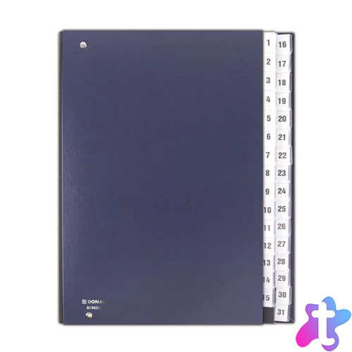 Előrendező, A4, 1-31, karton, DONAU, sötétkék