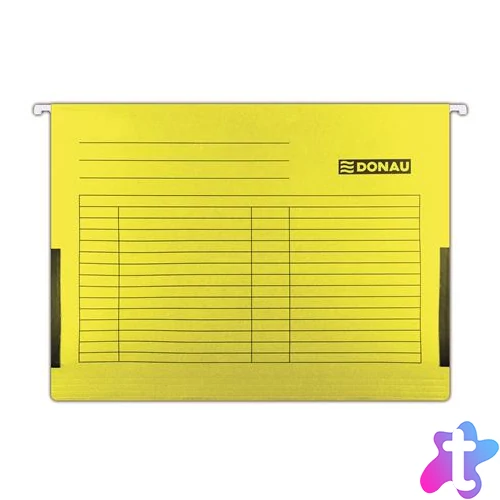 Függőmappa, oldalvédelemmel, karton, A4, DONAU, sárga