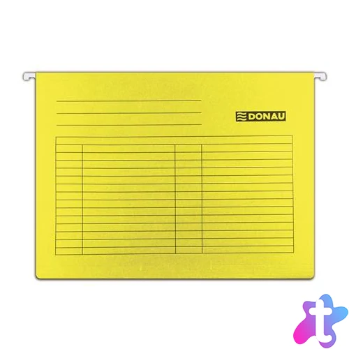 Függőmappa, karton, A4, DONAU, sárga