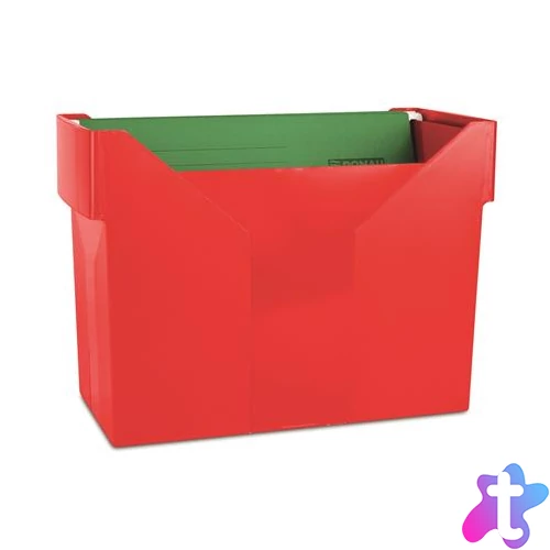 Függőmappa tároló, műanyag, 5 db függőmappával, DONAU, piros