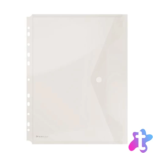 Irattartó tasak, A4, PP, patentos, lefűzhető, DONAU, áttetsző