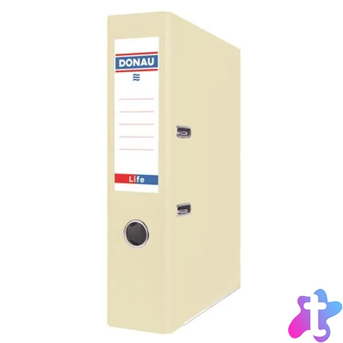 Iratrendező, 75 mm, A4, PP/karton, élvédő sínnel, DONAU "Life", pasztell sárga