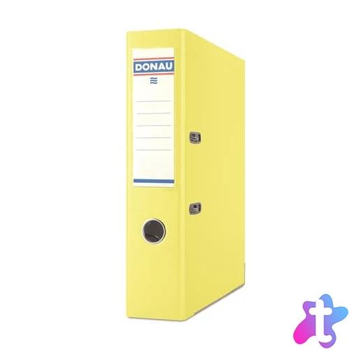 Iratrendező, 75 mm, A4, PP, élvédő sínnel, DONAU "Premium", citromsárga