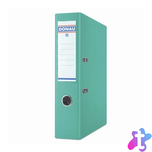 Iratrendező, 75 mm, A4, PP, élvédő sínnel, DONAU "Premium", türkiz