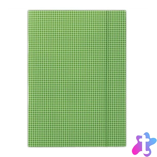 Gumis mappa, karton, A4, kockás, DONAU, zöld