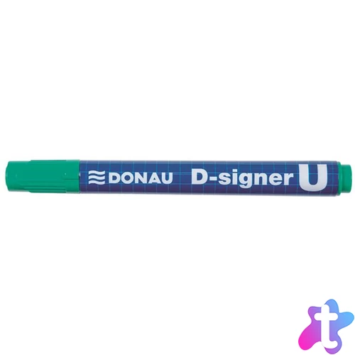 Alkoholos marker, 2-4 mm, kúpos, DONAU "D-signer U", zöld