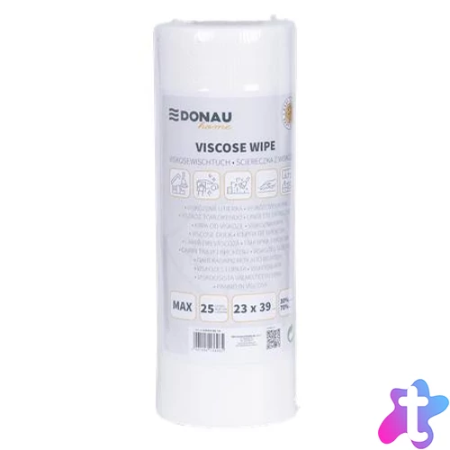 Törlőkendő, univerzális, 25 db, 23x39cm, DONAU "Home", fehér