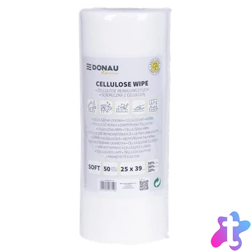 Törlőkendő, univerzális, 50 db, 25x39 cm, DONAU "Home", fehér