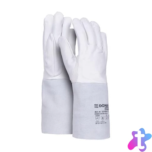 Védőkesztyű, TIG, kecskebőr, DONAU "Safety" , 10/XL méret, fehér-szürke