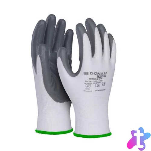 Szerelőkesztyű, nitril, DONAU "Safety 01",11/XXL méret, szürke