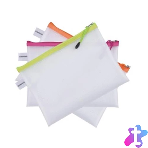 Rendszerező tasak, cipzáras, A5, 243x180 mm, DONAU, vegyes színek