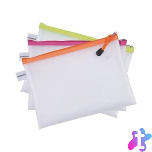 Rendszerező tasak, cipzáras, A4, 343x246 mm, DONAU, vegyes színek