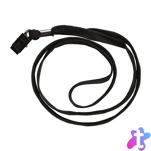 Azonosítókártya-tartó, nyakba akasztható, DONAU, fekete