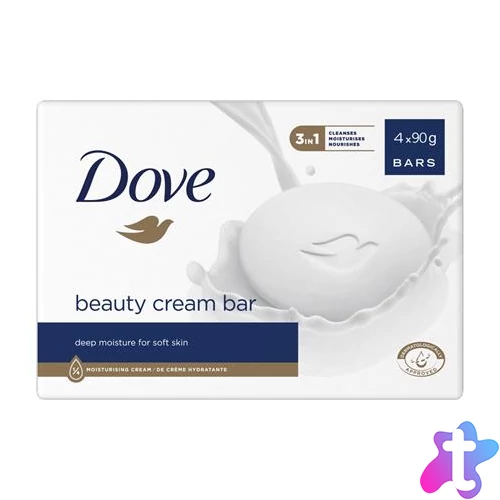 Krémszappan, 4x90 g, DOVE "Beauty cream bar", szépségápoló