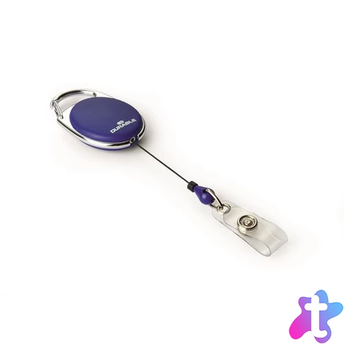 Azonosítókártya-tartó, kihúzható, patentos, DURABLE "Style", sötétkék