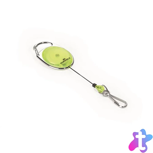 Azonosítókártya-tartó, kihúzható, karabineres, DURABLE "Style", sárga