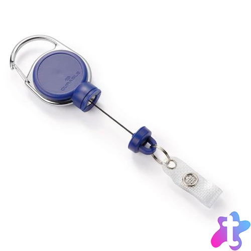 Azonosítókártya-tartó, kihúzható, patentos, DURABLE "Extra strong", sötétkék