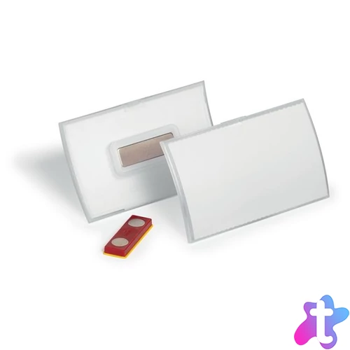 Névkitűző, mágnessel, elfordulásgátlóval, 90x54 mm, DURABLE "CLICK FOLD"