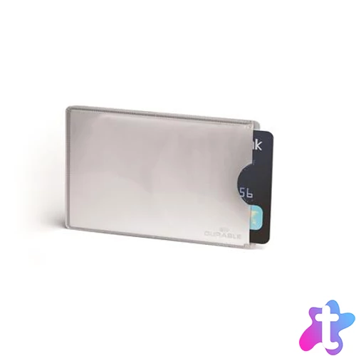 Bankkártyatartó, 1 db-os, RFID védelemmel, DURABLE, ezüst