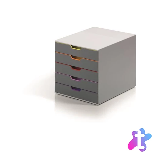 Irattároló, műanyag, 5 fiókos, DURABLE "VARICOLOR® 5", szürke