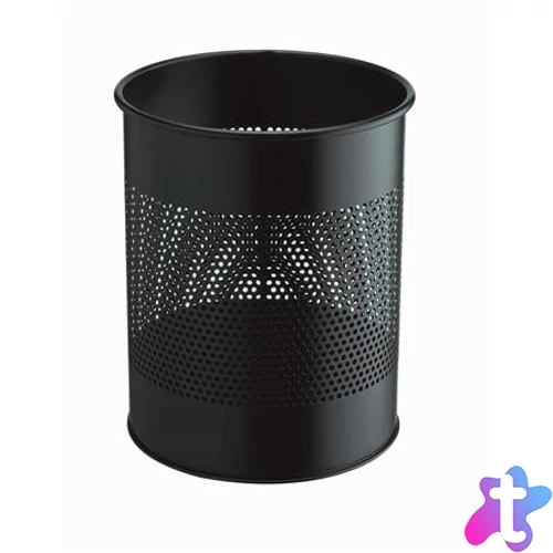 Papírkosár, fém, 15 liter, DURABLE, fekete