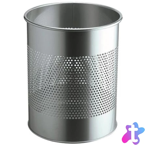 Papírkosár, fém, 15 liter, DURABLE, ezüst