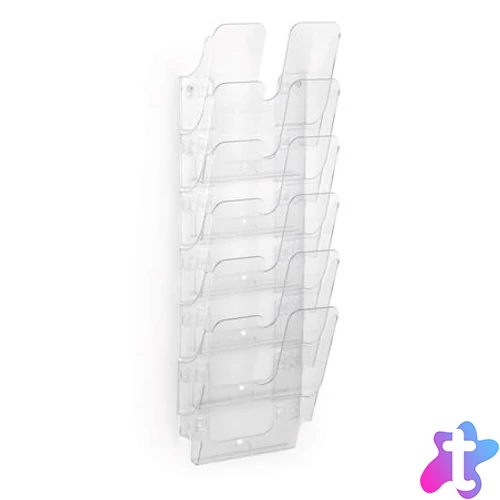 Prospektustartó, fali, álló, A4, DURABLE "FLEXIPLUS 6", áttetsző