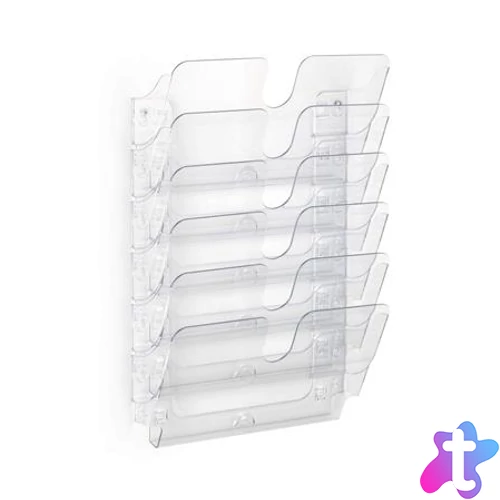 Prospektustartó, fali, fekvő, A4, DURABLE "FLEXIPLUS 6", áttetsző
