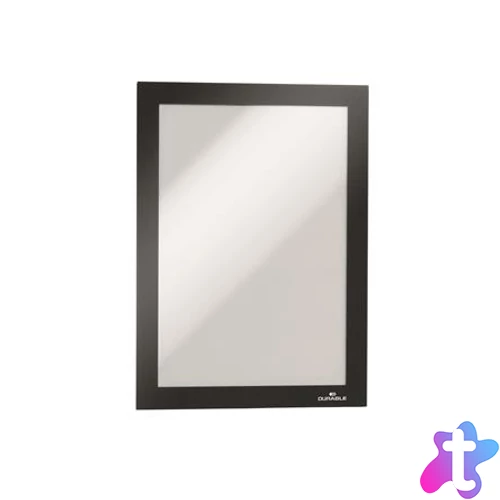 Infokeret, A5, öntapadó háttal, mágneses előlappal, DURABLE "DURAFRAME", ezüst-fekete