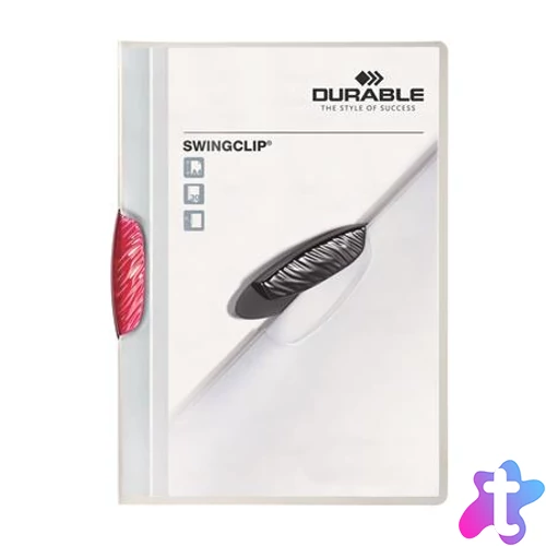Gyorsfűző, klipes, A4, DURABLE "Swingclip® 30", bíbor
