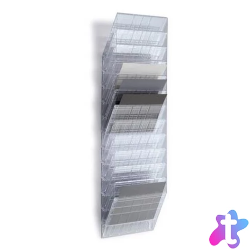 Prospektustartó, fali, fekvő, A4, DURABLE "FLEXIBOXX 12", áttetsző