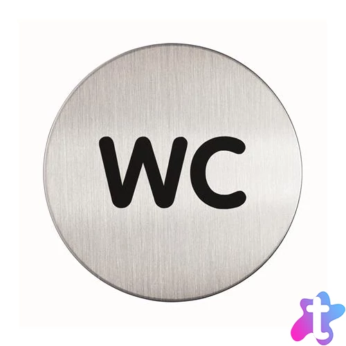 Információs tábla, rozsdamentes acél, DURABLE "WC"