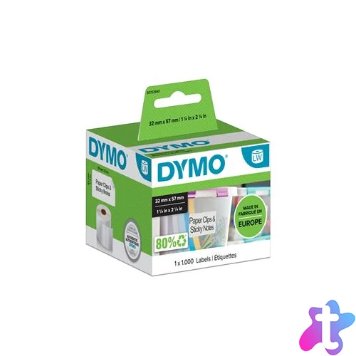 Etikett, LW nyomtatóhoz, eltávolítható, 32x57 mm, 1000 db etikett, DYMO
