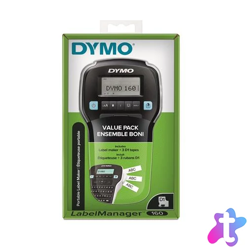 Elektromos feliratozógép, DYMO "LM 160", fekete, + 3 db D1 szalag