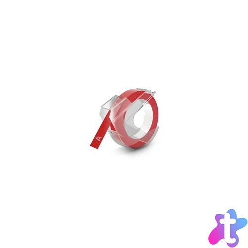 Feliratozógép szalag, 9 mm x 3 m, DYMO "3D", piros