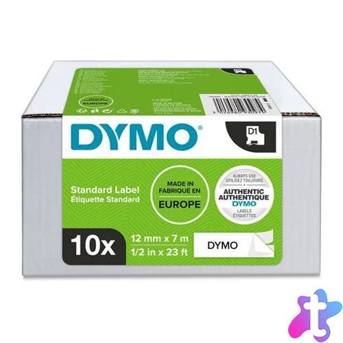 Feliratozógép szalag készlet, 12 mm x 7 m, DYMO "D1", fehér-fekete