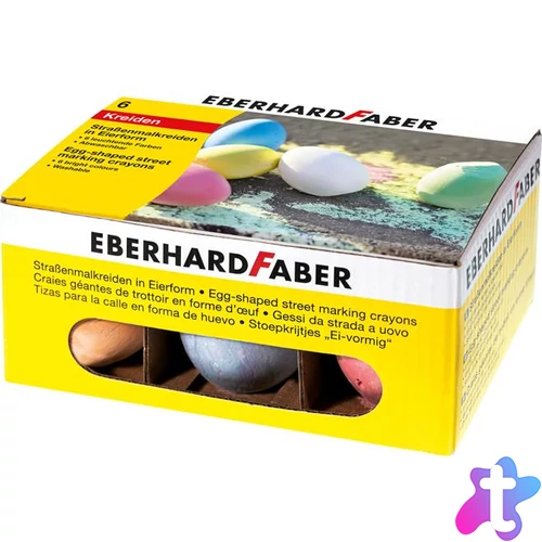 Aszfaltkréta, tojás alakú, EBERHARD FABER, 6 különböző szín