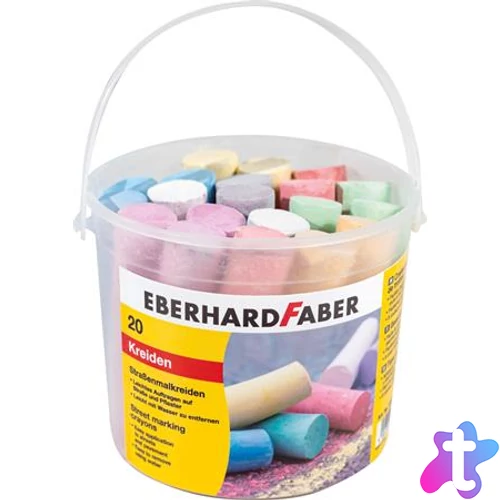Aszfaltkréta, 20 darabos,  EBERHARD FABER, 8 különböző szín