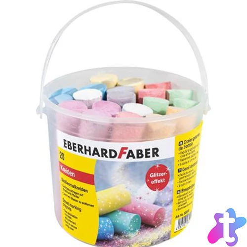Aszfaltkréta, 20 darabos,  EBERHARD FABER, 6 csillámos szín