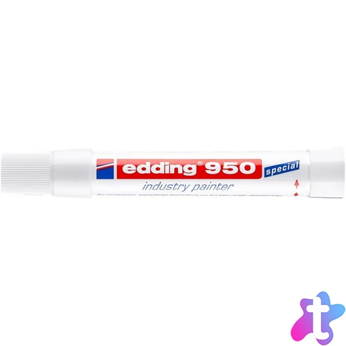 Jelölő marker, 10 mm, kúpos, EDDING "950", fehér