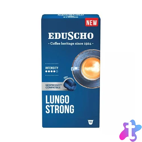 Kávékapszula, Nespresso® kompatibilis, 10 db, EDUSCHO "Lungo Strong"