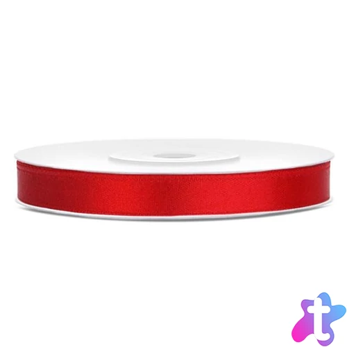 Szatén szalag, 6 mm, piros