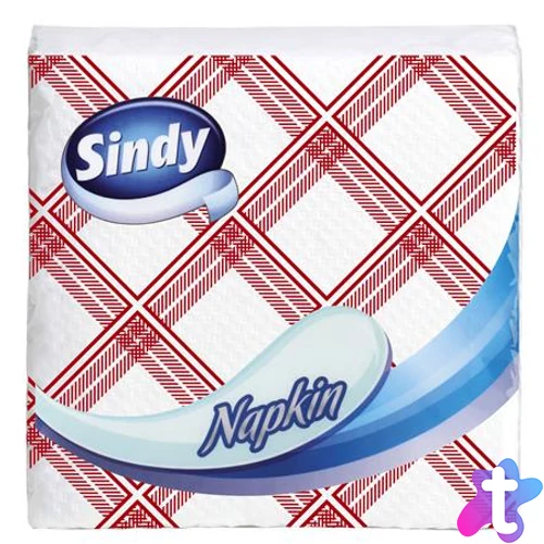 Szalvéta, 45 lap, "Sindy", kockás minta
