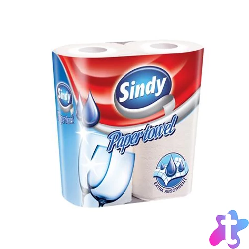 Háztartási papírtörlő, 2 rétegű, 2 tekercses, "Sindy"