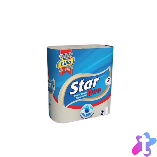 Háztartási papírtörlő, 2 rétegű, 2 tekercses, "Star Duo"