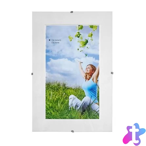 Képkeret, klipes, üveggel, 10x15 cm