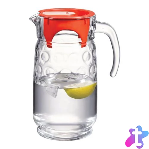 Üvegkancsó fedővel, üveg, 1,6 l