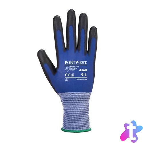 Védőkesztyű, nylon, PU tenyéren mártott, XXL méret "Senti-Flex", kék