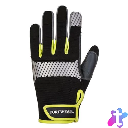 Védőkesztyű, szintetikus bőr, általános használatra, XXL méret, fekete